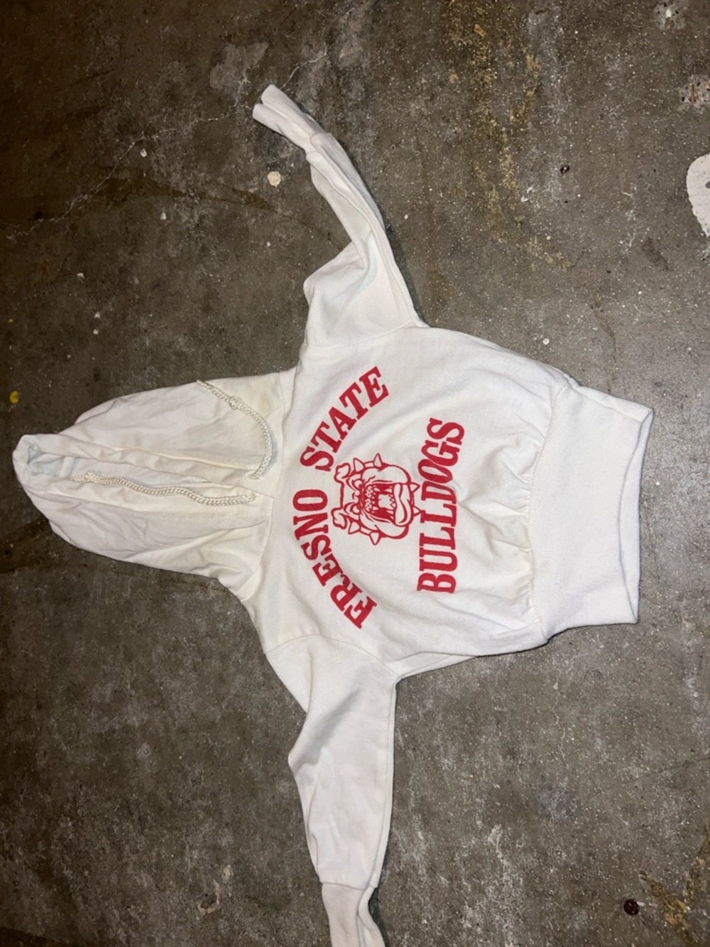 *Vintage* Fresno State Bulldogs White Kids Hoodie